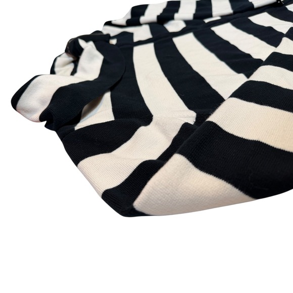 Lane Bryant Asymmetric Zip Moto Sweater Jacket Cotton Sweater Black White 22/24 - Picture 4 of 7